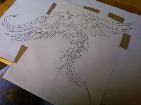 Tribal Phoenix Tattoo Design