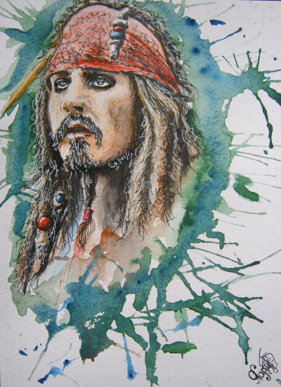Jack Sparrow. Watercolor