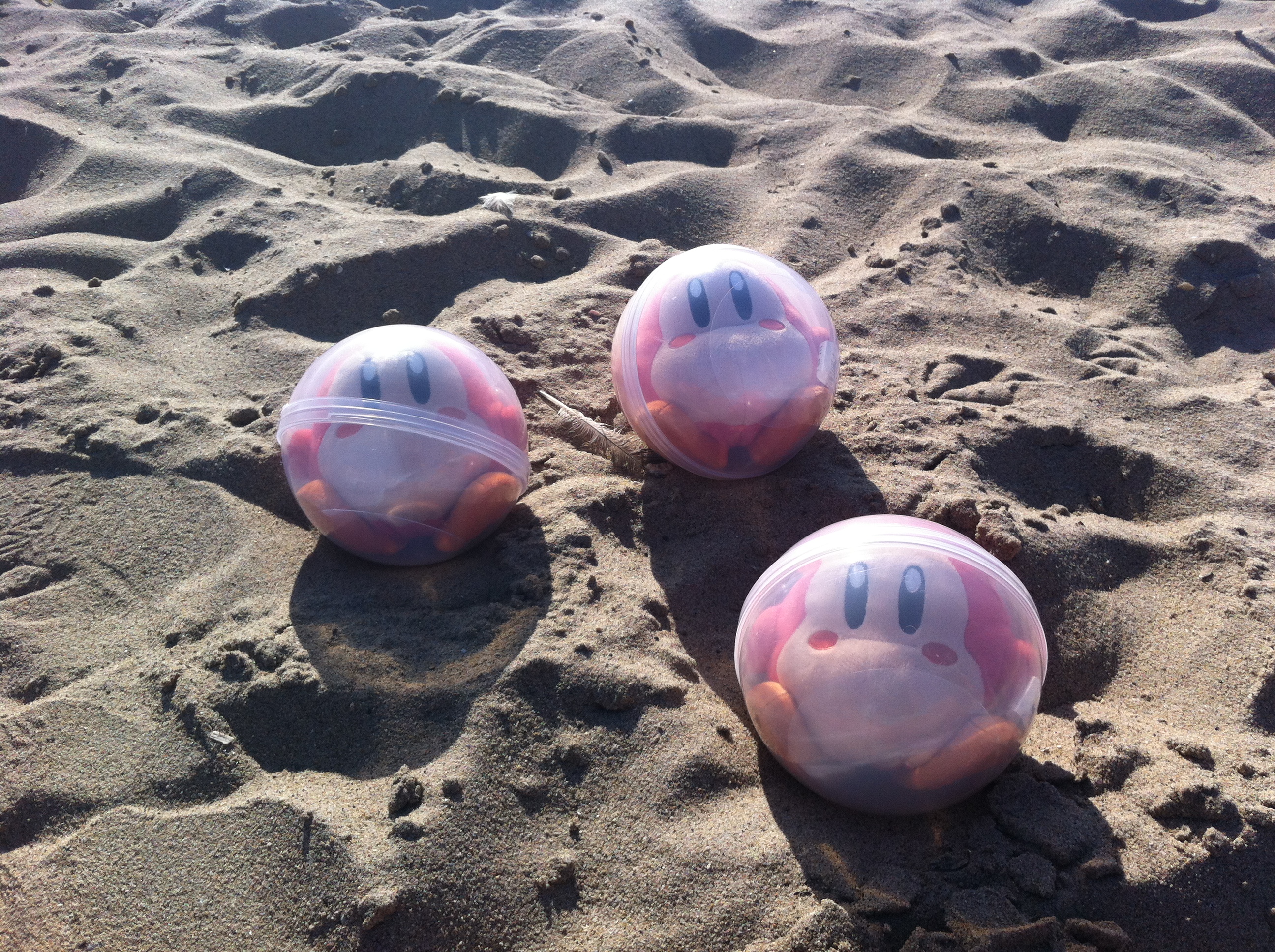 Waddle Dees in bubbles on the sand