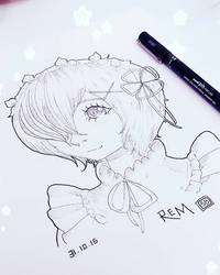 Inktober Day 31 - Re:Zero Rem Fan Art