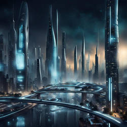 AI Generated Art Futuristic City (Not my own)