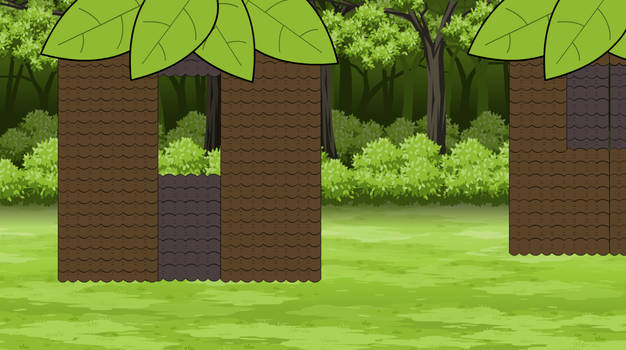 Jungle huts background