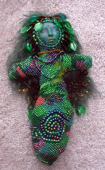 Forest Spirit Beaded Doll