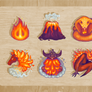 chess pieces - fire theme