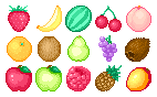 pixel fruit by BadgersBakery