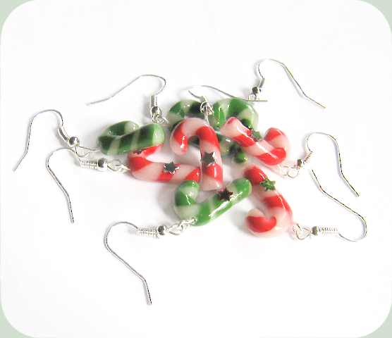 candy cane earrings