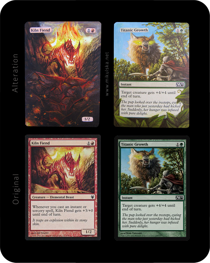 Magic: the Gathering altered cards