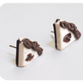 chocolate and cream cake earrings