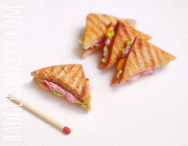 miniature clay sandwiches