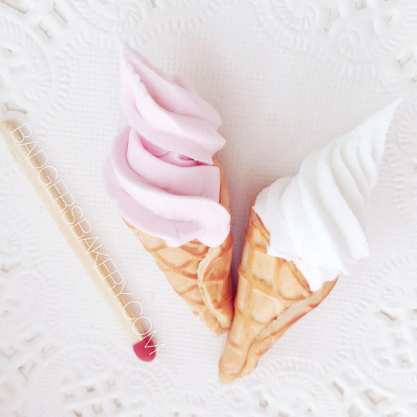 Miniature Soft Serve Ice Cream Cones by BadgersBakery Miniature Soft Serve Ice Cream Cones by BadgersBakery