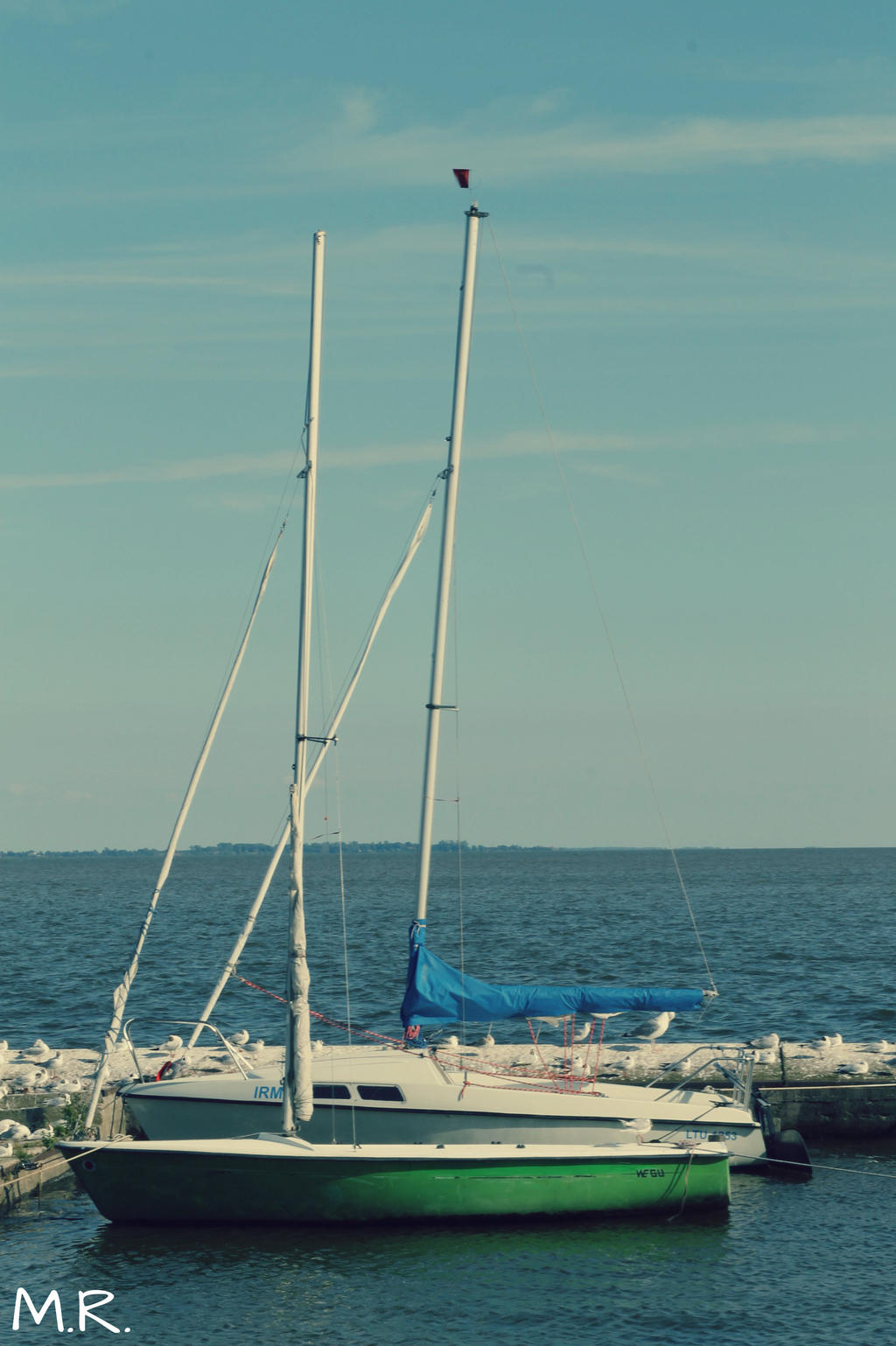 boats in Preila, Lithuania.