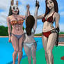 DbD: Three ladies at the pool