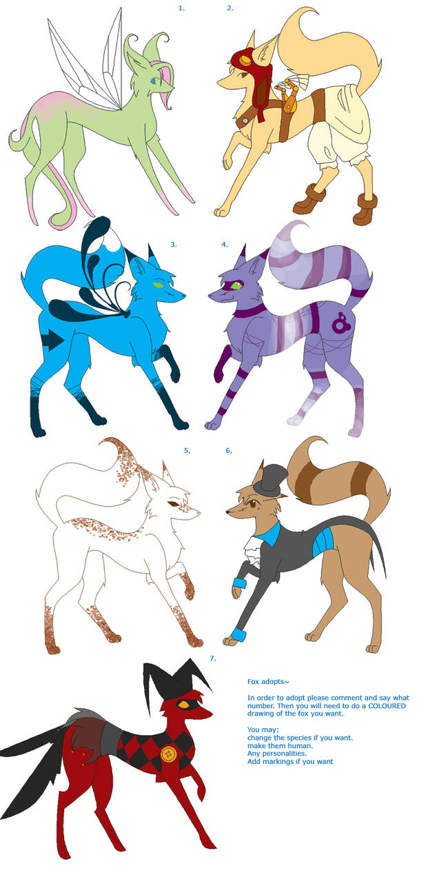 Fox Adaptables Fox adoptables - ALLGONE by oOnyaOo on DeviantArt