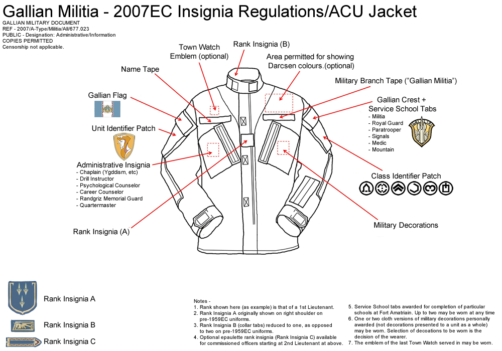 Insignia Regulations 2007EC - Gallian Militia