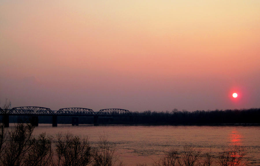 sunset on the Mississippi