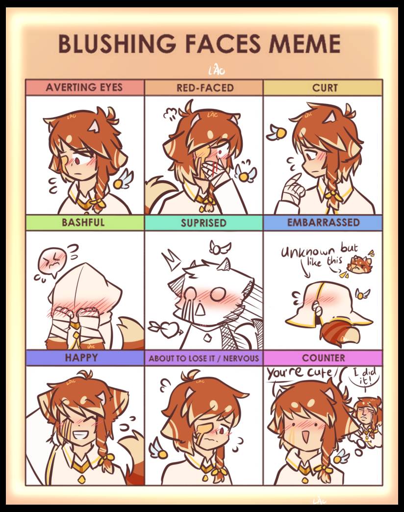 Deviantart Blushing Blushing faces meme by lanternanglercat on DeviantArt