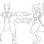 Mewtwo Revamp Orthographic Drawing