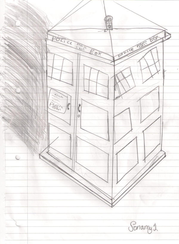 Tardis Drawing First my first TARDIS by sonamy1 on DeviantArt