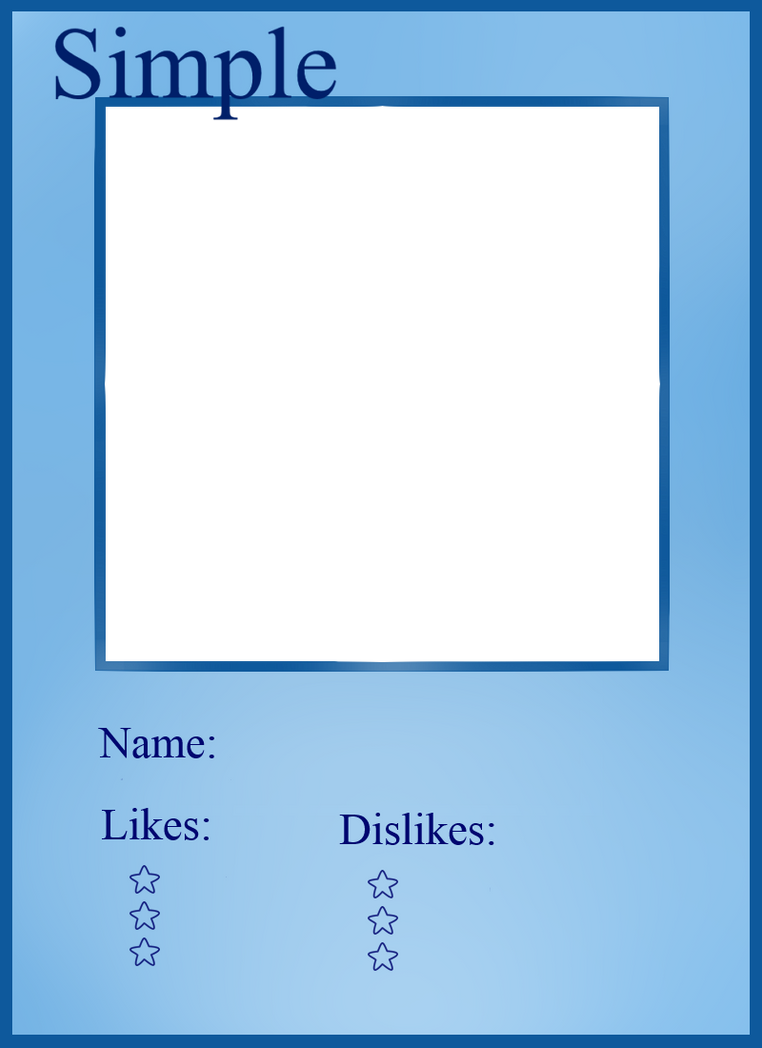 Simple Card Template by SilverTheCreator on DeviantArt