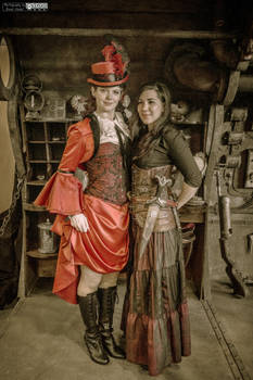 Steampunk girls on board of the Nautilus