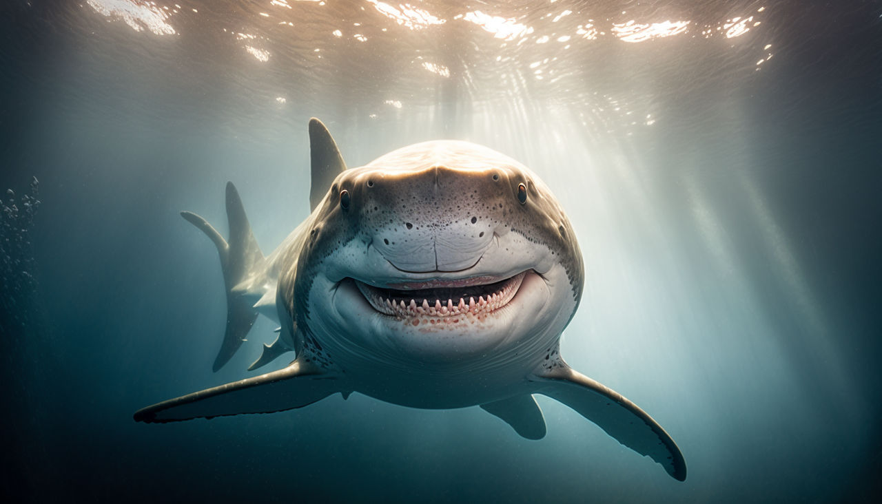 Intelligent Smiling Shark Underwater by brojhol on DeviantArt