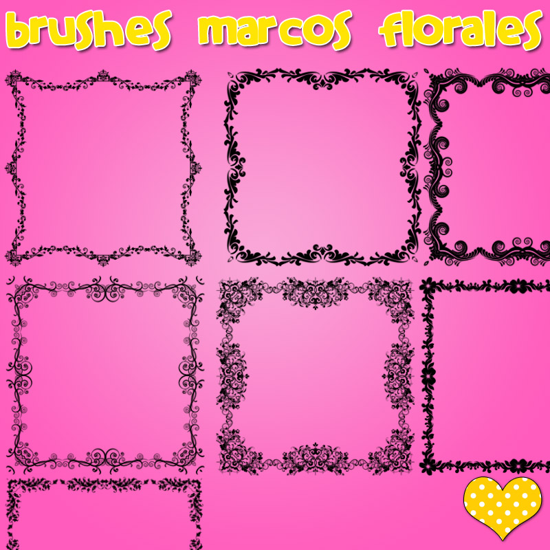 Brushes marcos florales.
