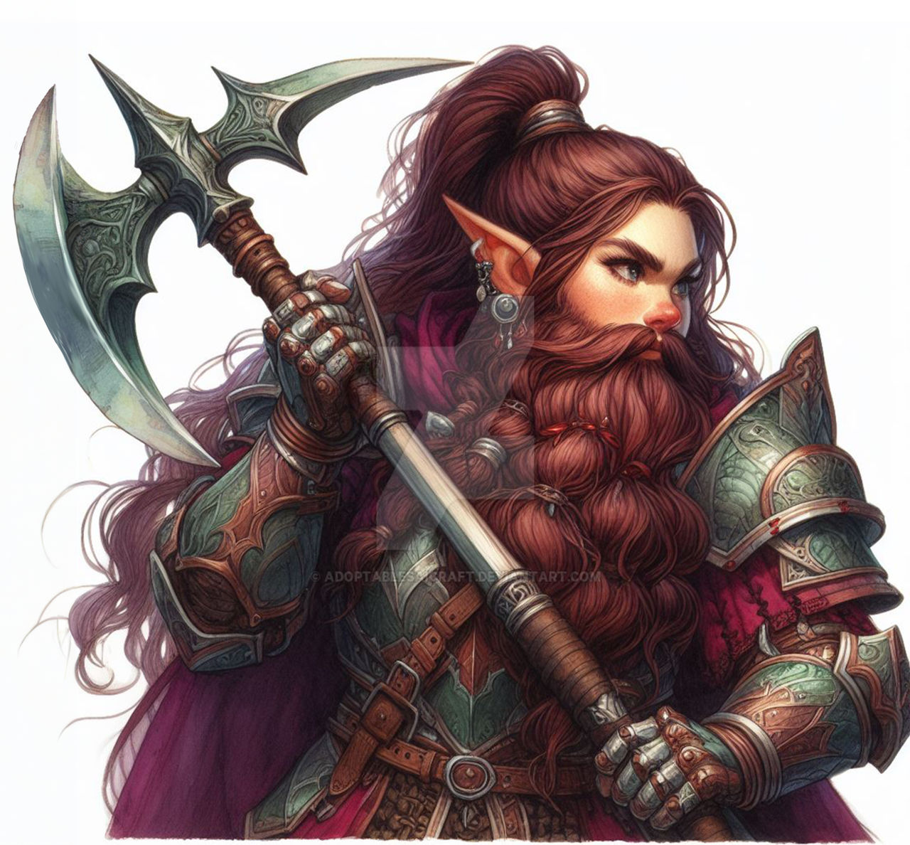 Dwarf Bearded Female Warrior With Axe 6 By AdoptablesAICraft On DeviantArt dwarf-bearded-female-warrior-with-axe-6-by-adoptablesaicraft-on-deviantart