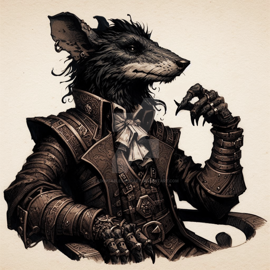 Rat Man Character Art Portrait 4$ by AdoptablesAICraft on DeviantArt