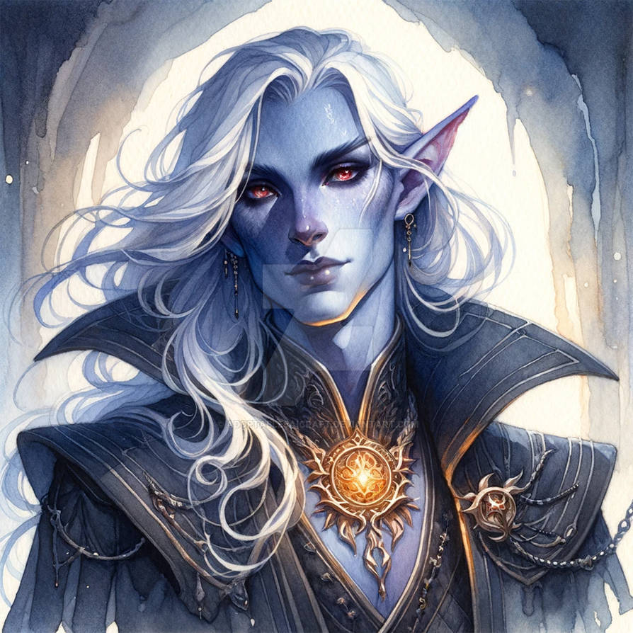 Drow Male Character Art Portrait 5$ by AdoptablesAICraft on DeviantArt