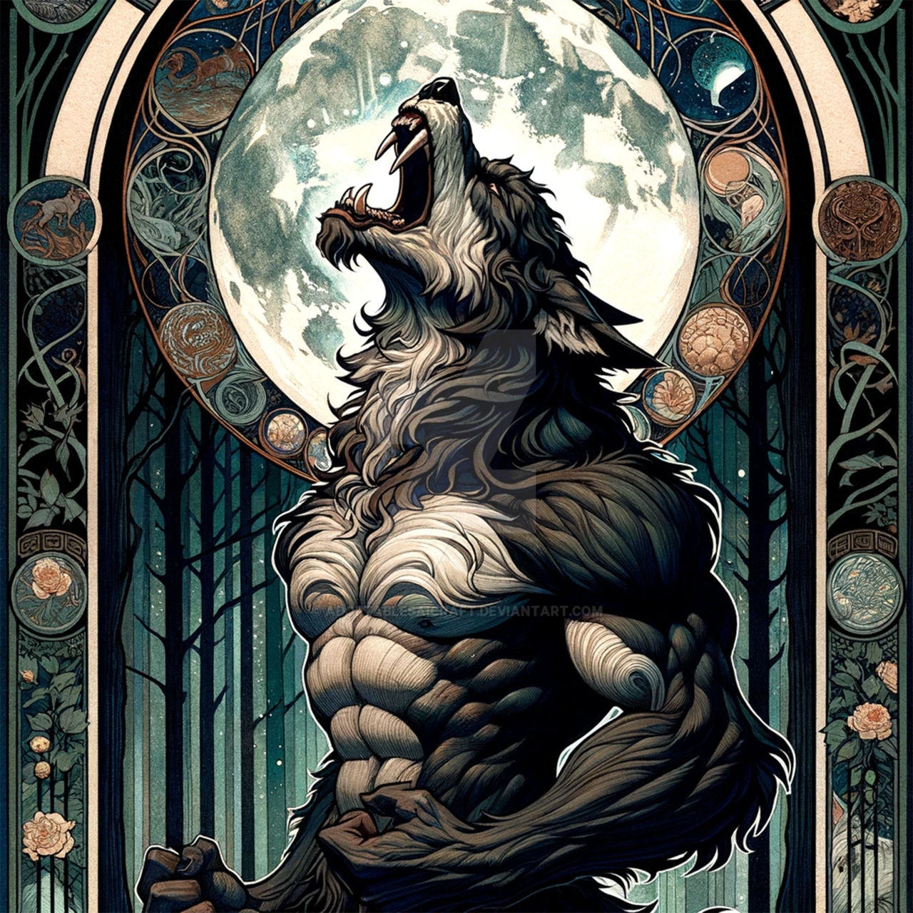 Howling Werewolf Adoptable Creature Art by AdoptablesAICraft on DeviantArt