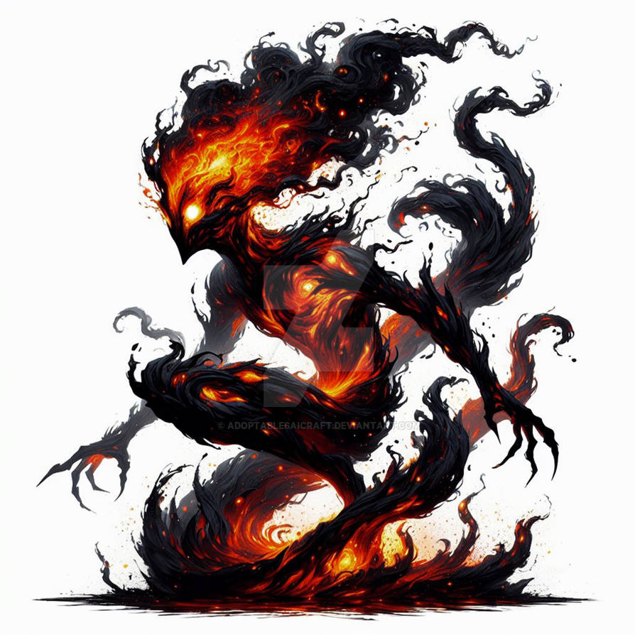 Flaming Demon Infernal Fire Creature Adoptable Art by AdoptablesAICraft ...