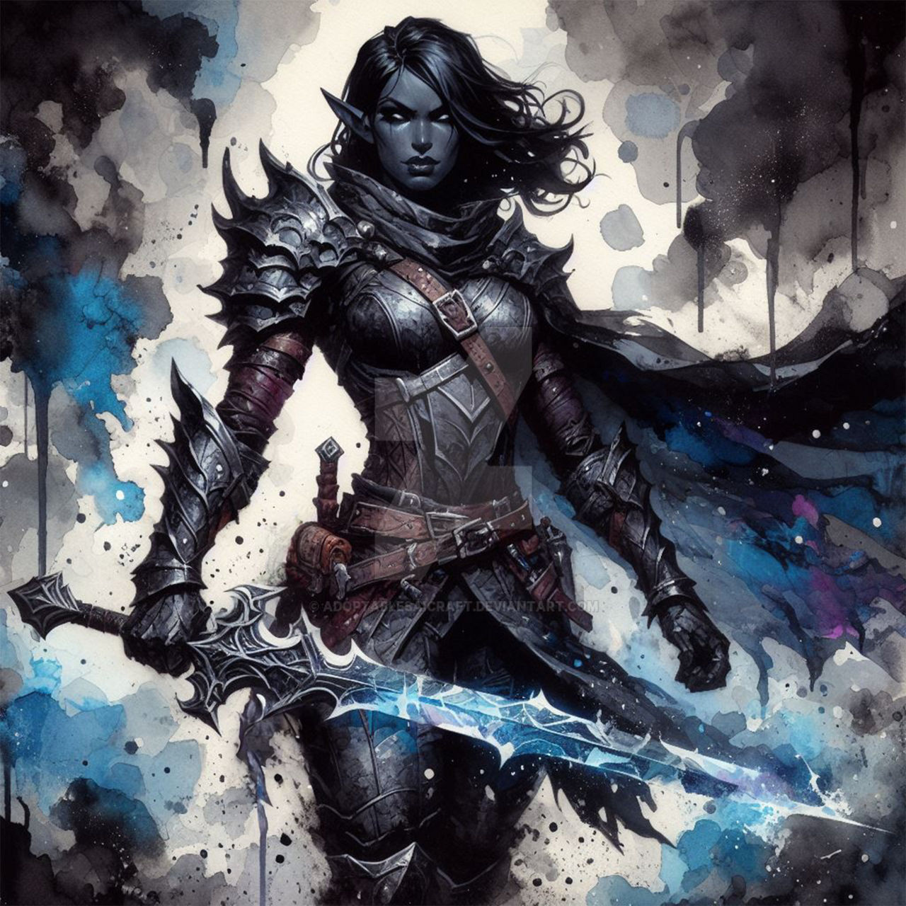 Drow Deviantart Drow Warrior Female Paladin Adoptable 8$ by AdoptablesAICraft on DeviantArt