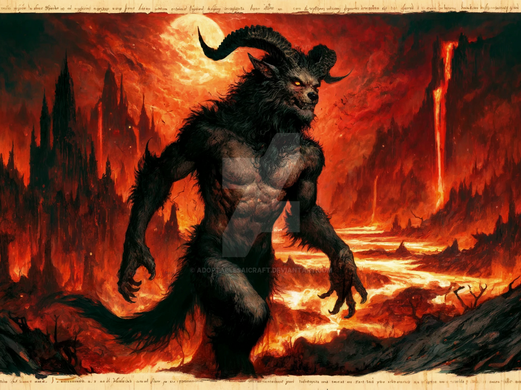 Warewolf Devil Horned Unholy Demonic Infernal Adoptable Werewolf by AICraftAdoptables ...