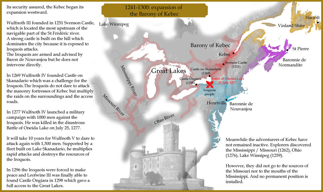 1300: expansion of the Barony of Kebec
