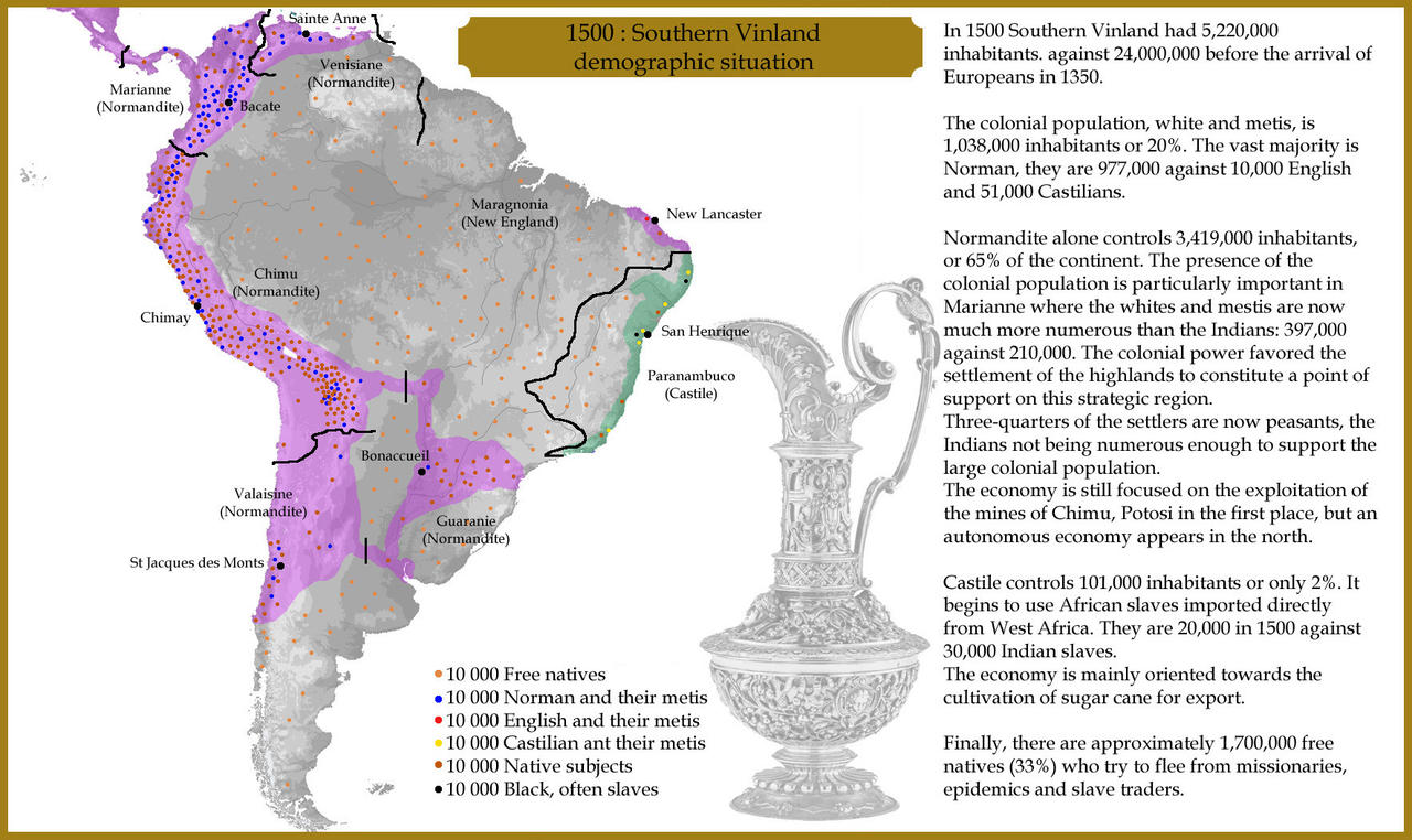 1500: Southern Vinland - demographic situation
