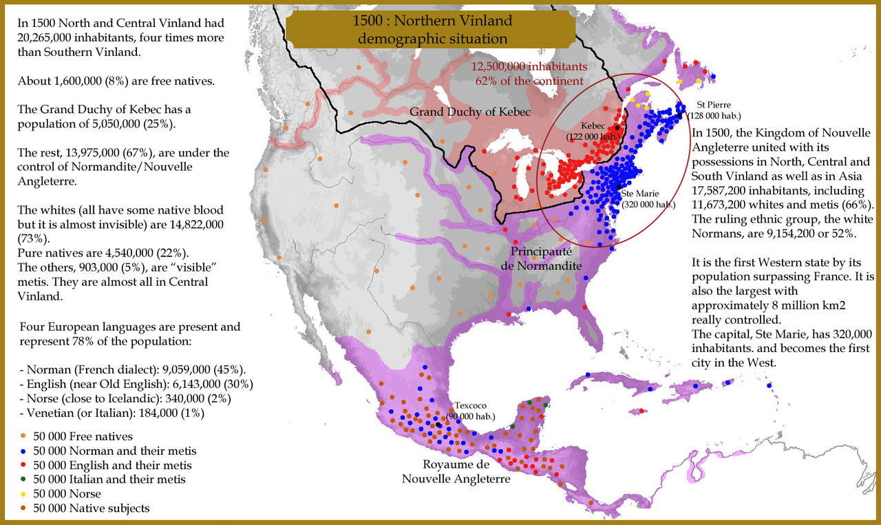 1500 : Northern Vinland - demographic situation