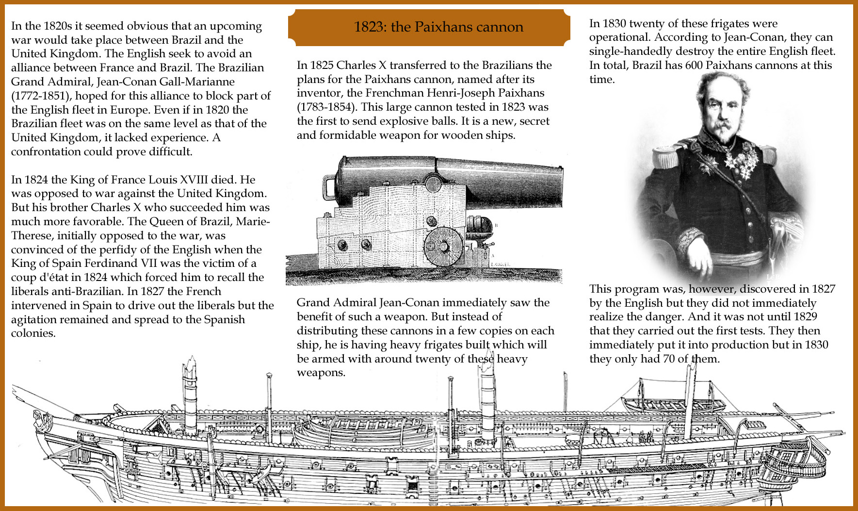 1823: the Paixhans cannon