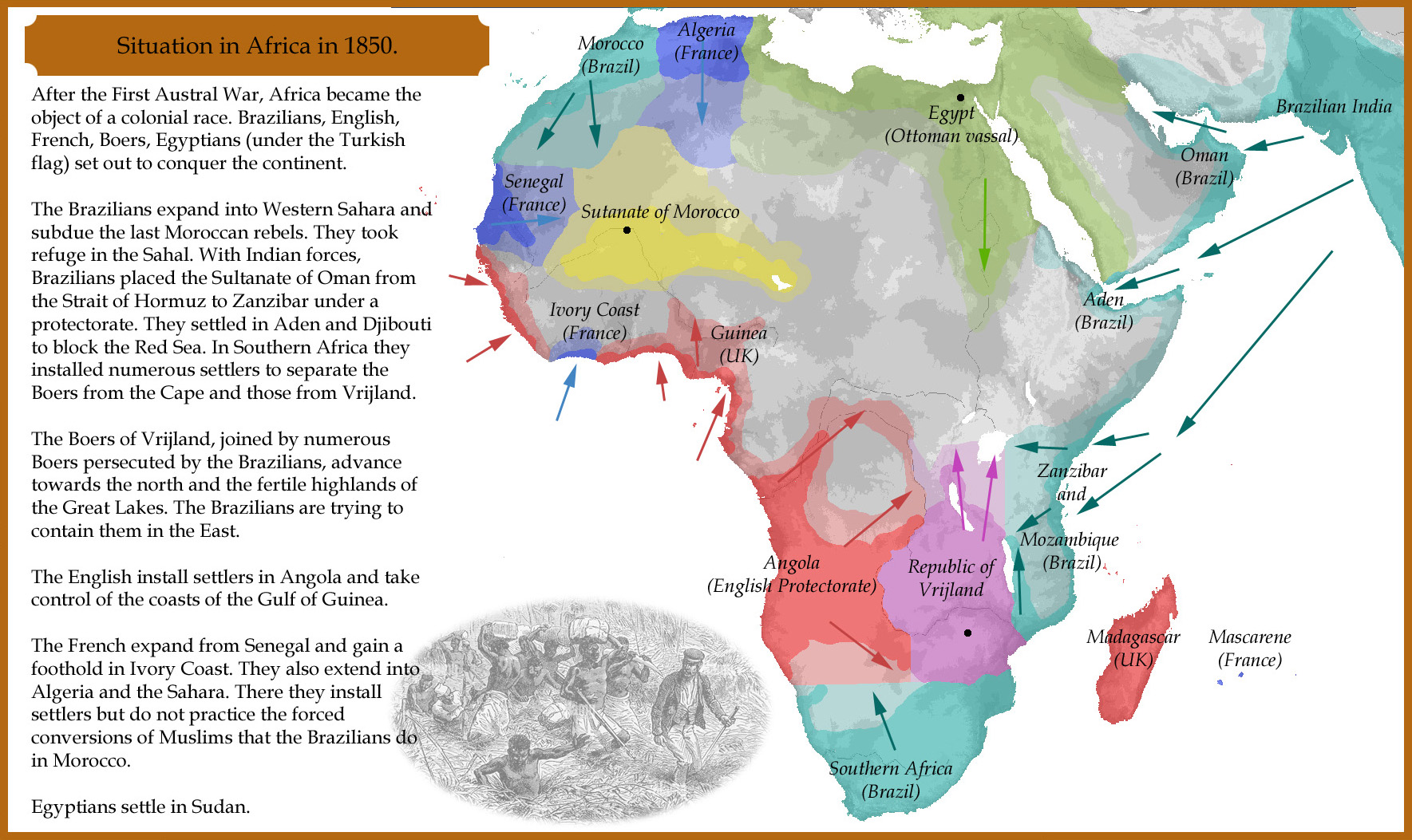 Situation in Africa in 1850