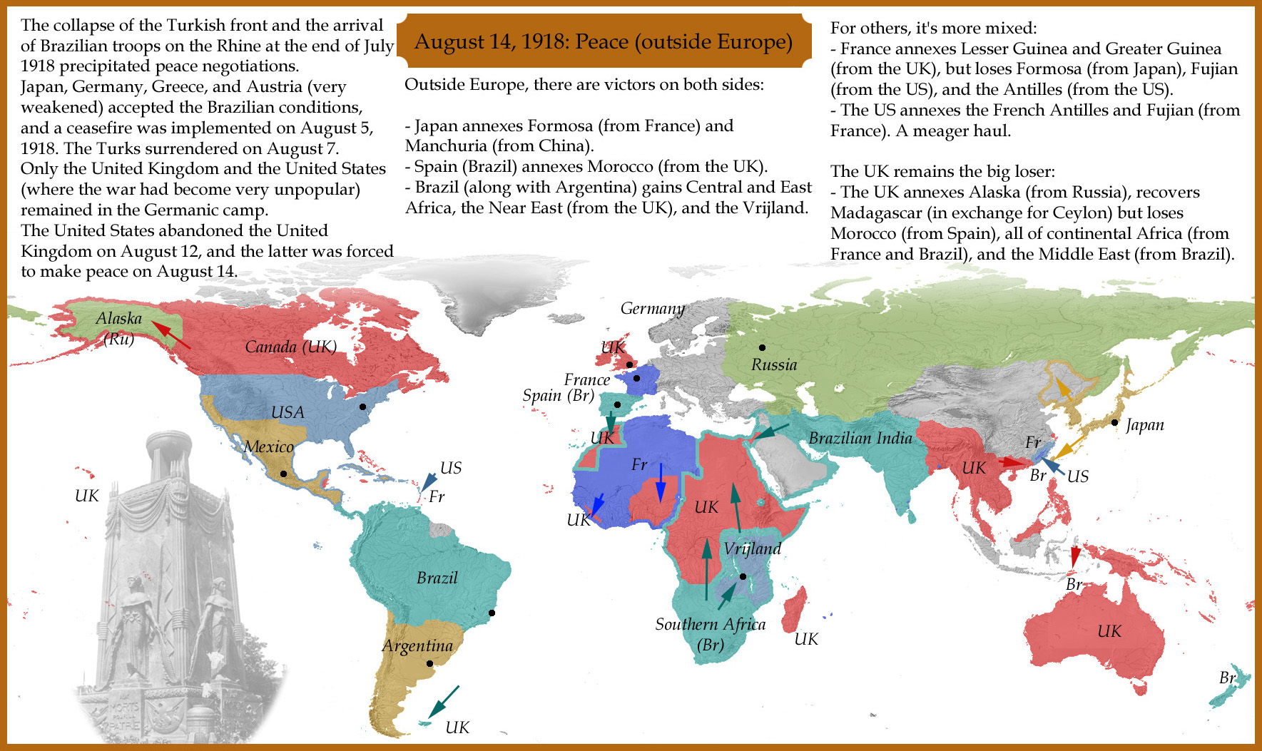 August 14, 1918: Peace (outside Europe)
