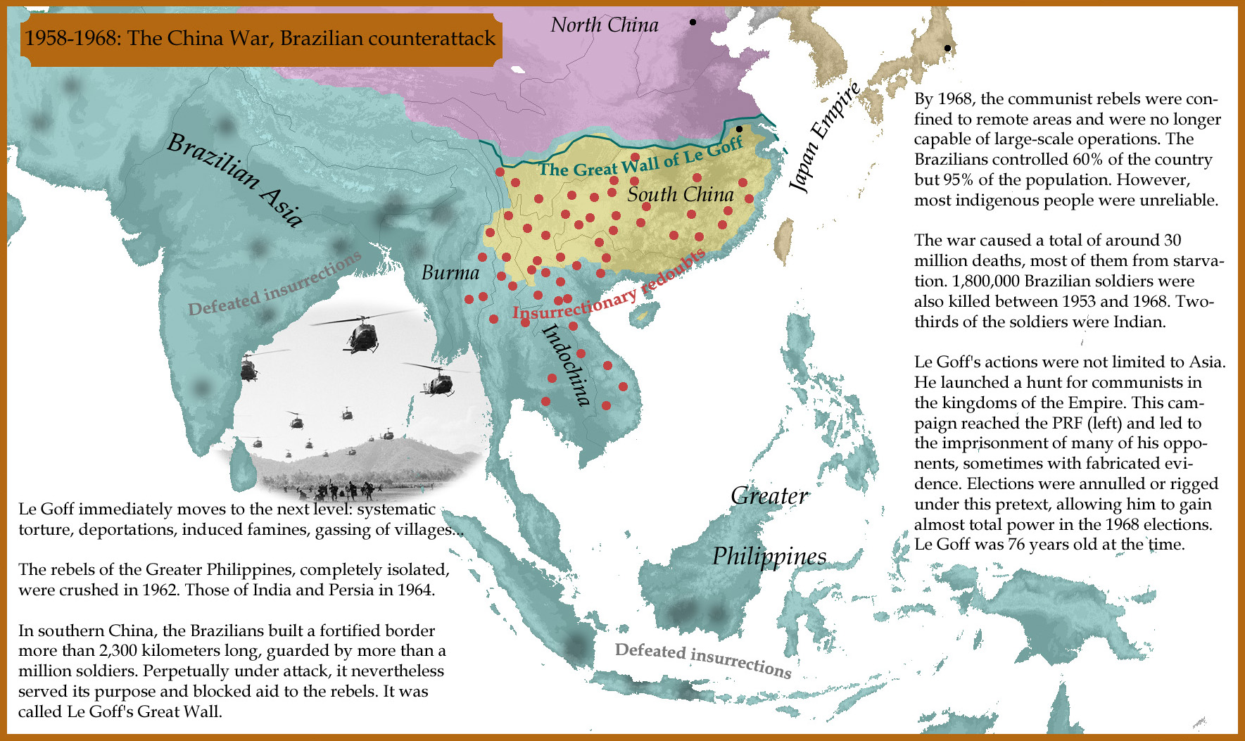 1958-1968: The China War, Brazilian counterattack