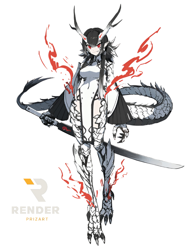 Anime dragon girl render by priza01 on DeviantArt