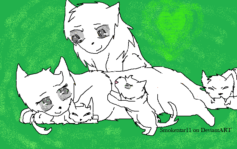 Queen, Kits and Father Lineart with BG