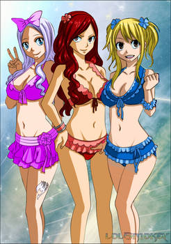 Mirajane Erza and Lucy Swimsuits