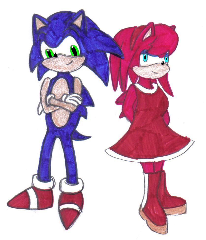 sonic and amy by Karina-Blobmey on DeviantArt