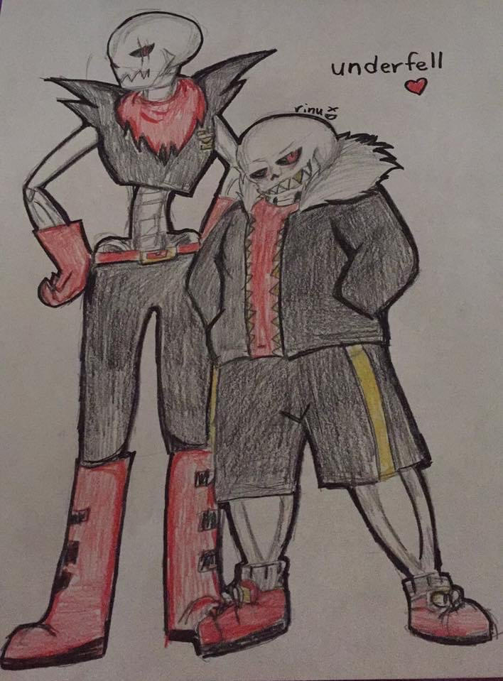Old drawing of underfell sans and papyrus by spark2cynderblade on ...