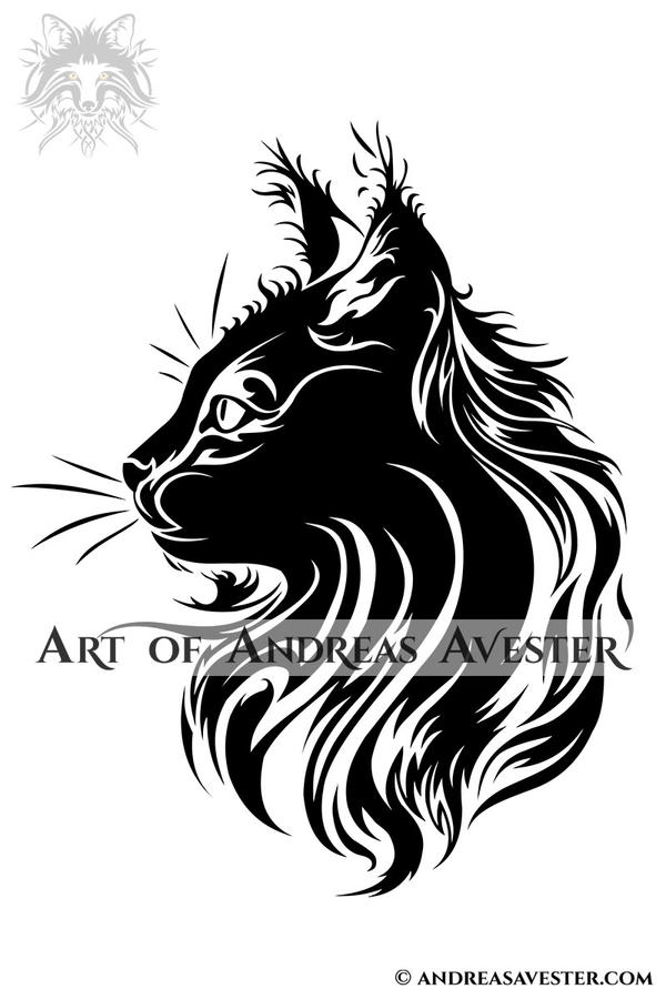 Cat Profile Tribal Tattoo by AndreasAvester on DeviantArt