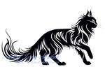 Walking Cat Tribal Tattoo II by Avestra