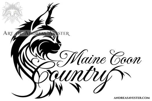 Maine Coon Country Cat Logotype