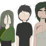 [Humanized Kaiju AU] Main Three Gojis