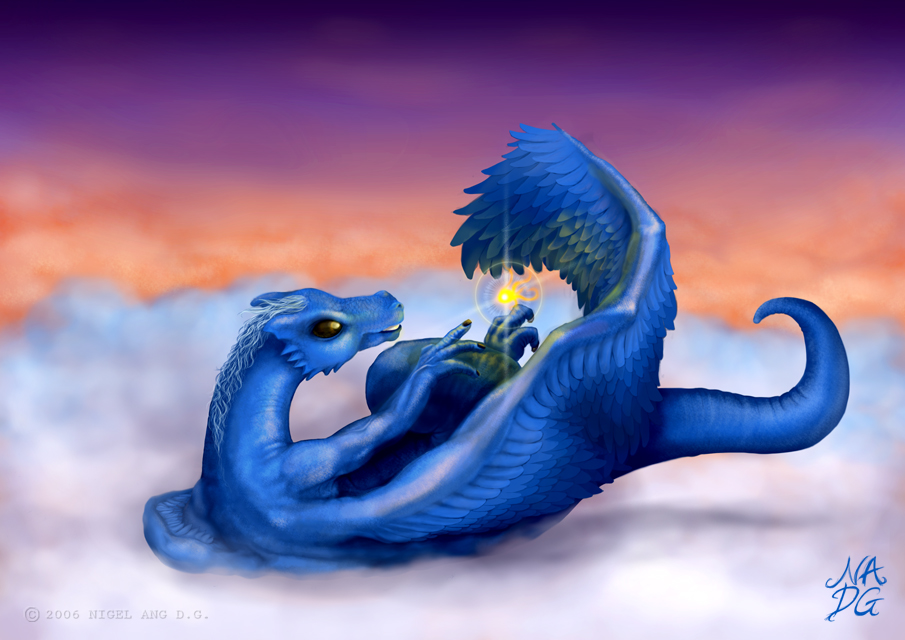 Cute Blue Baby Dragon | Pin